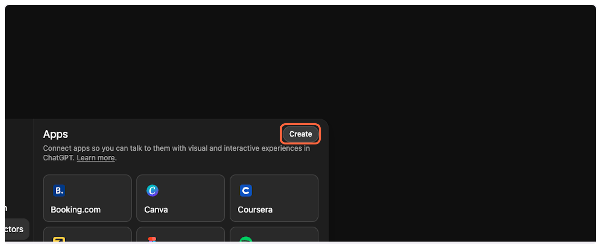 Click on Create button to add YouTube Transcript MCP